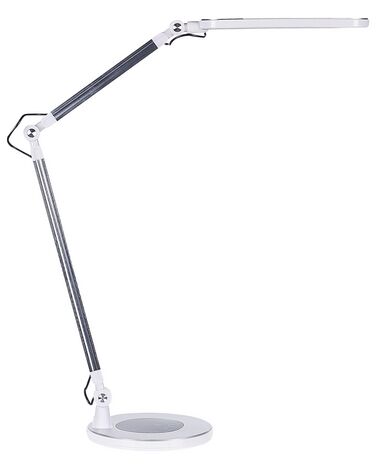 Schreibtischlampe LED Metall silber 80 cm verstellbar GRUS