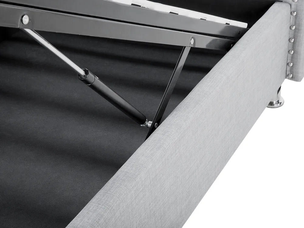 Ottoman Bed METZ Fabric Light Grey 90 x 200 cm (EU Single)_799478