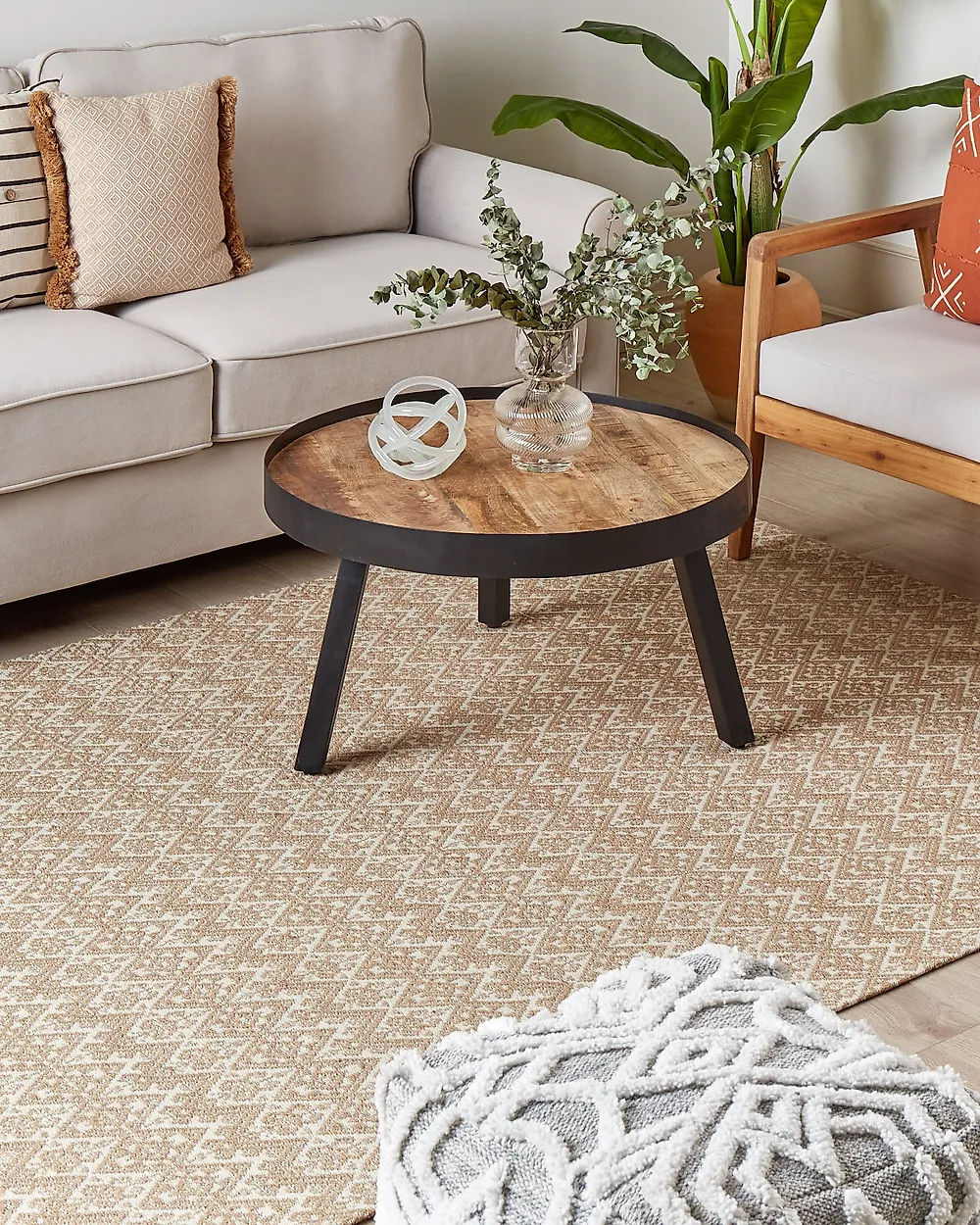 Alfombra ATIMA Beige 160 x 230 cm Yute_1185874