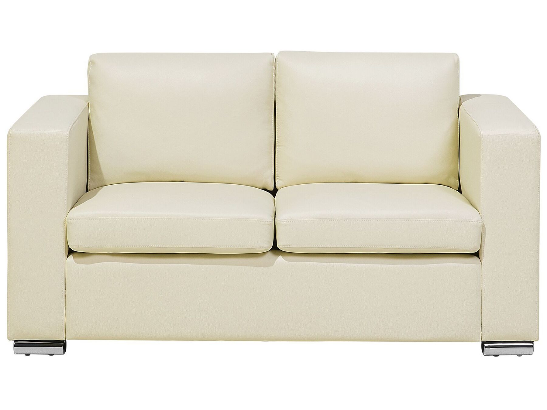 Canapé 2 places en cuir beige HELSINKI_103170