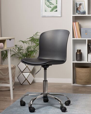 Swivel Armless Desk Chair Black VAMO