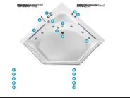 Hjørne-boblebad med LED CACERES 211 x 150 cm Hvid_786962