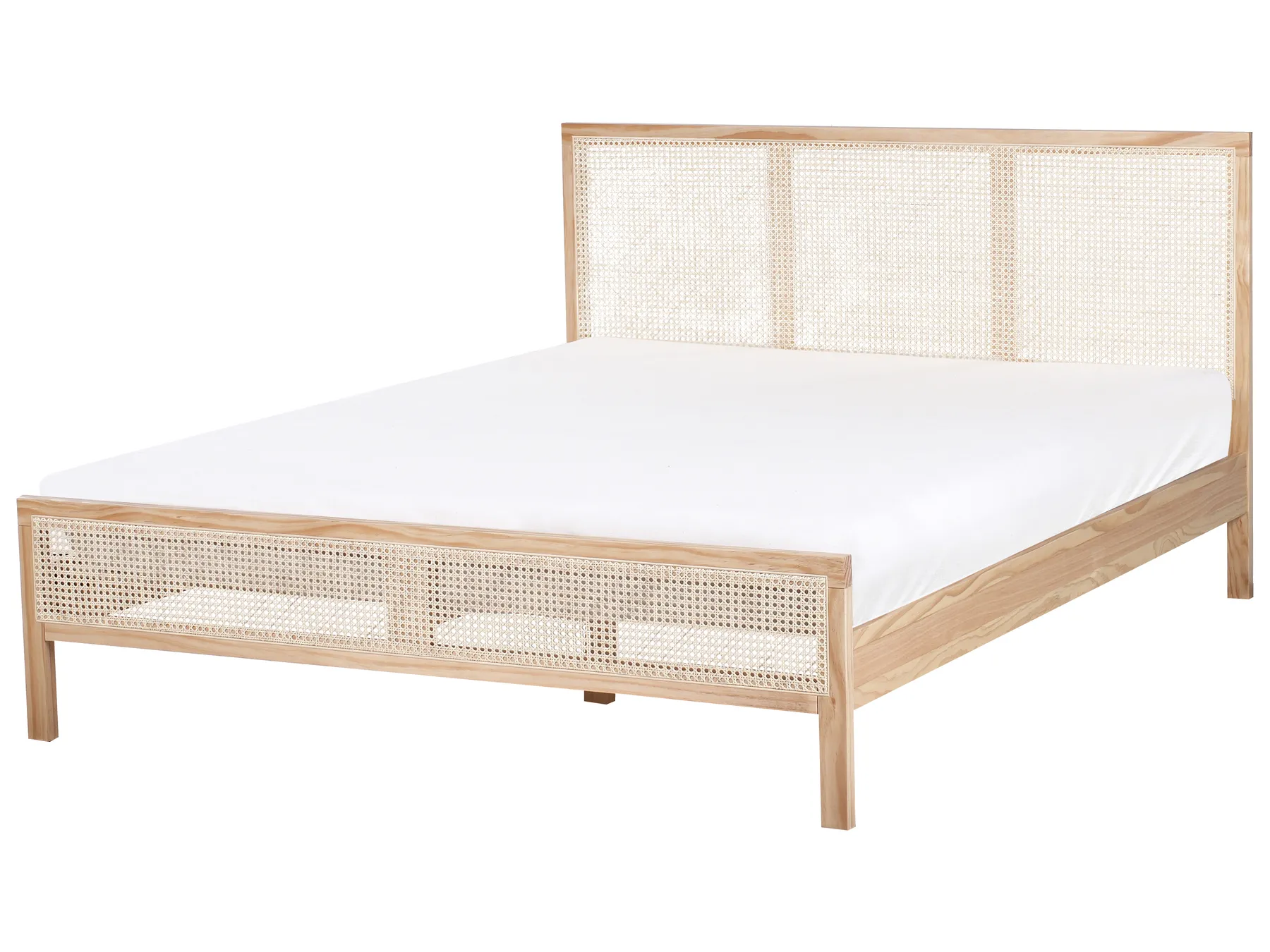 Bett mit Lattenrost Kiefernholz SALERNAS 160 x 200 cm Hellbraun_977050