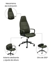 Silla de oficina REBEL Tela Verde oscuro_1059694