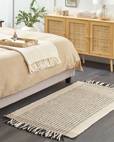 Ullteppe 80 x 150 cm beige og svart DIVARLI