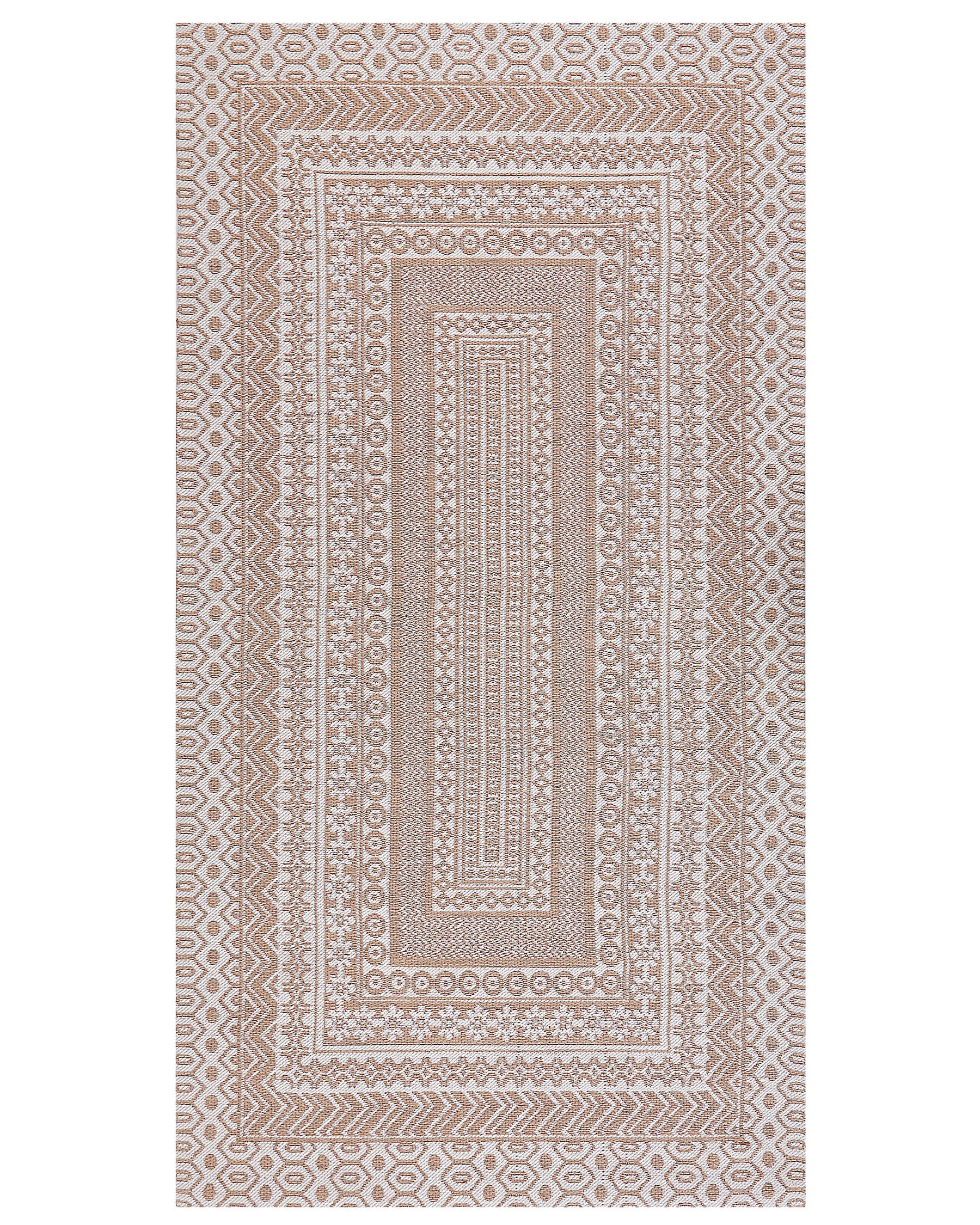 Alfombra de yute beige/blanco 80 x 150 cm BAGLAR_853462