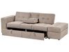 Slaapbank met hocker stof taupe FALSTER_935846