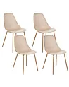 Set of 4 Dining Chairs HAZELTON Beige