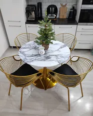 Set of 2 Dining Chairs HOBACK Metal Gold_903028
