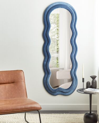 Velvet Wall Mirror 57 x 160 cm Blue LACS