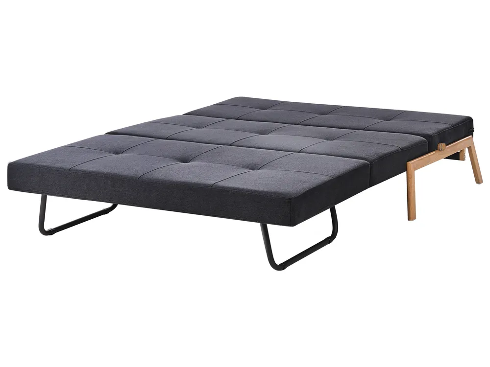 Divano letto 2 posti EDLAND Tessuto Nero_798418