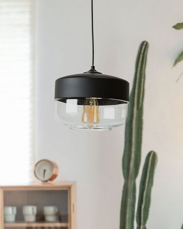 Glass Pendant Lamp Black MURRAY