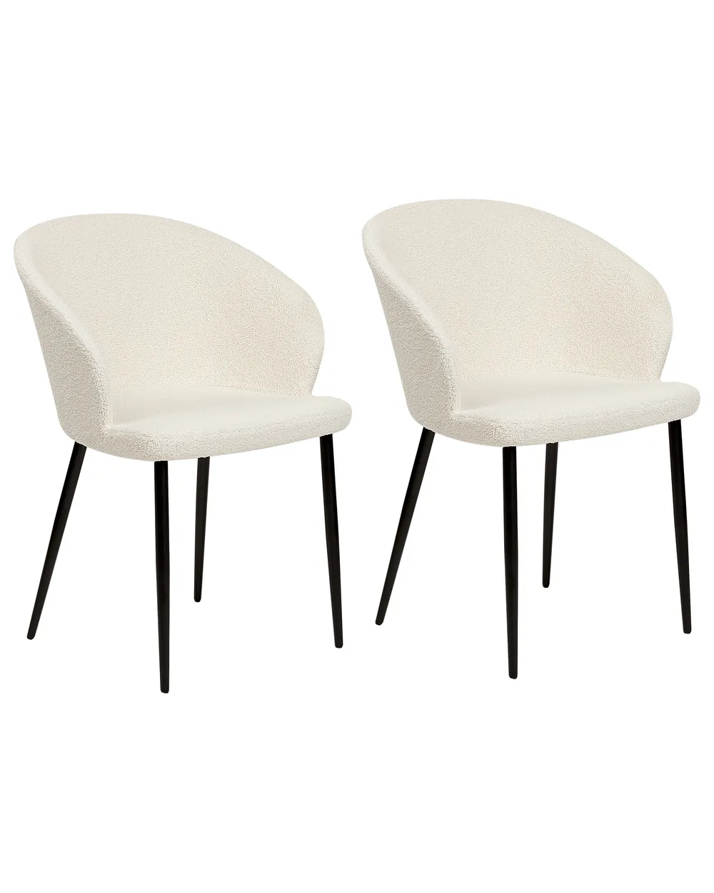 Set di 2 sedie da pranzo MASON Bouclé Bianco sporco_887358