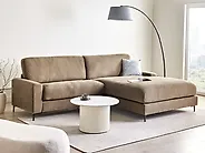 Corner Sofa MALOY Fabric Brown Left Hand_1179032
