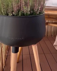 Donica na nóżkach AGROS 30 cm Metal Czarny_967369