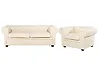 Living Room Set 4 Seater CHESTERFIELD Leather Light Beige