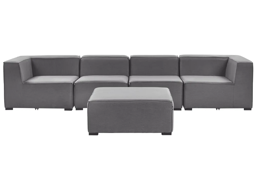 Sofa ogrodowa z otomaną dla 4 osób AREZZO Modułowy Szary