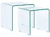 Set of 2 Side Tables KENDALL Tempered Glass Transparent