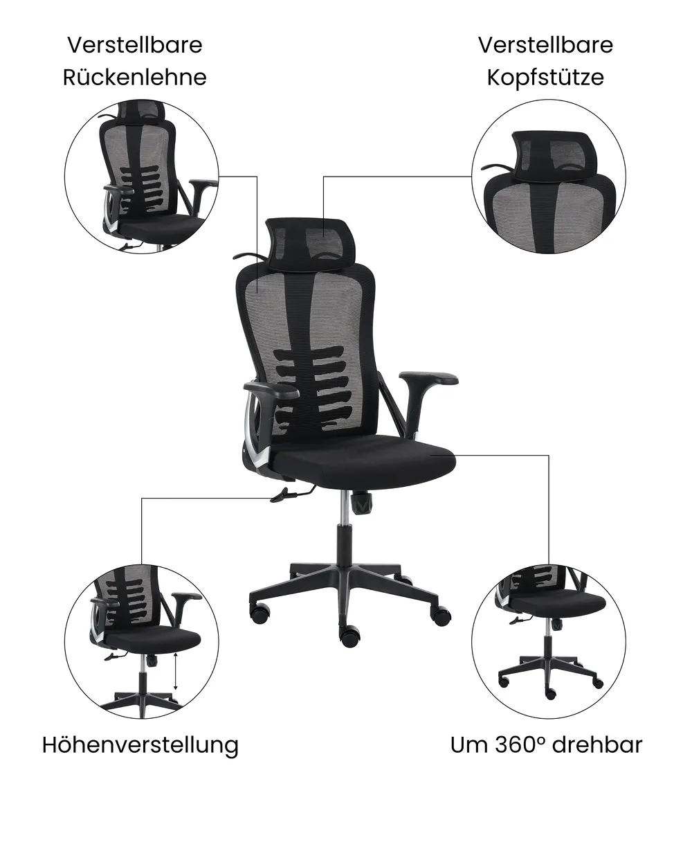 Bürostuhl ERGONOX Schwarz_1071050