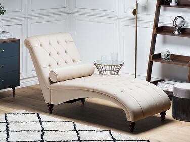 Velvet Chaise Lounge Beige MURET