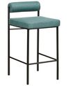 Set of 2 Fabric Bar Chairs Teal AMAYA_885335