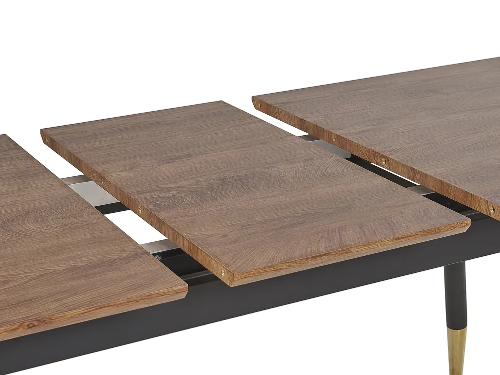 Extending Dining Table CALIFORNIA Dark Brown 160/200 cm 90 cm_785978