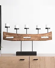 Candelero GUATEMALA 36 cm Madera de pino Marrón_1182872