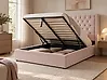 Ottoman Bed LUBBON Velvet Pastel Pink 140 x 200 cm (EU Double)