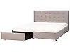 Bed with Storage Drawers LA ROCHELLE Fabric Light Grey 180 x 200 cm (EU Super King)