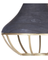 2 Light Mango Wood Pendant Lamp Black and Brass BAGMATI_867781