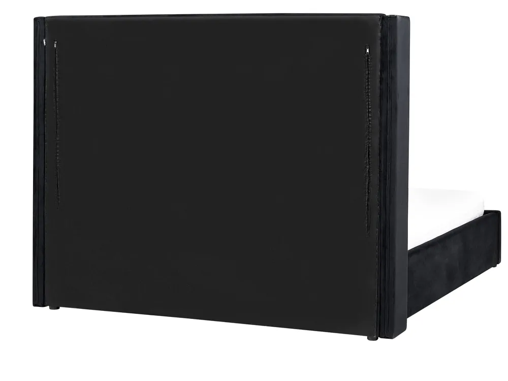 Ottoman Bed LUBBON Velvet Black 160 x 200 cm (EU King Size)_833823
