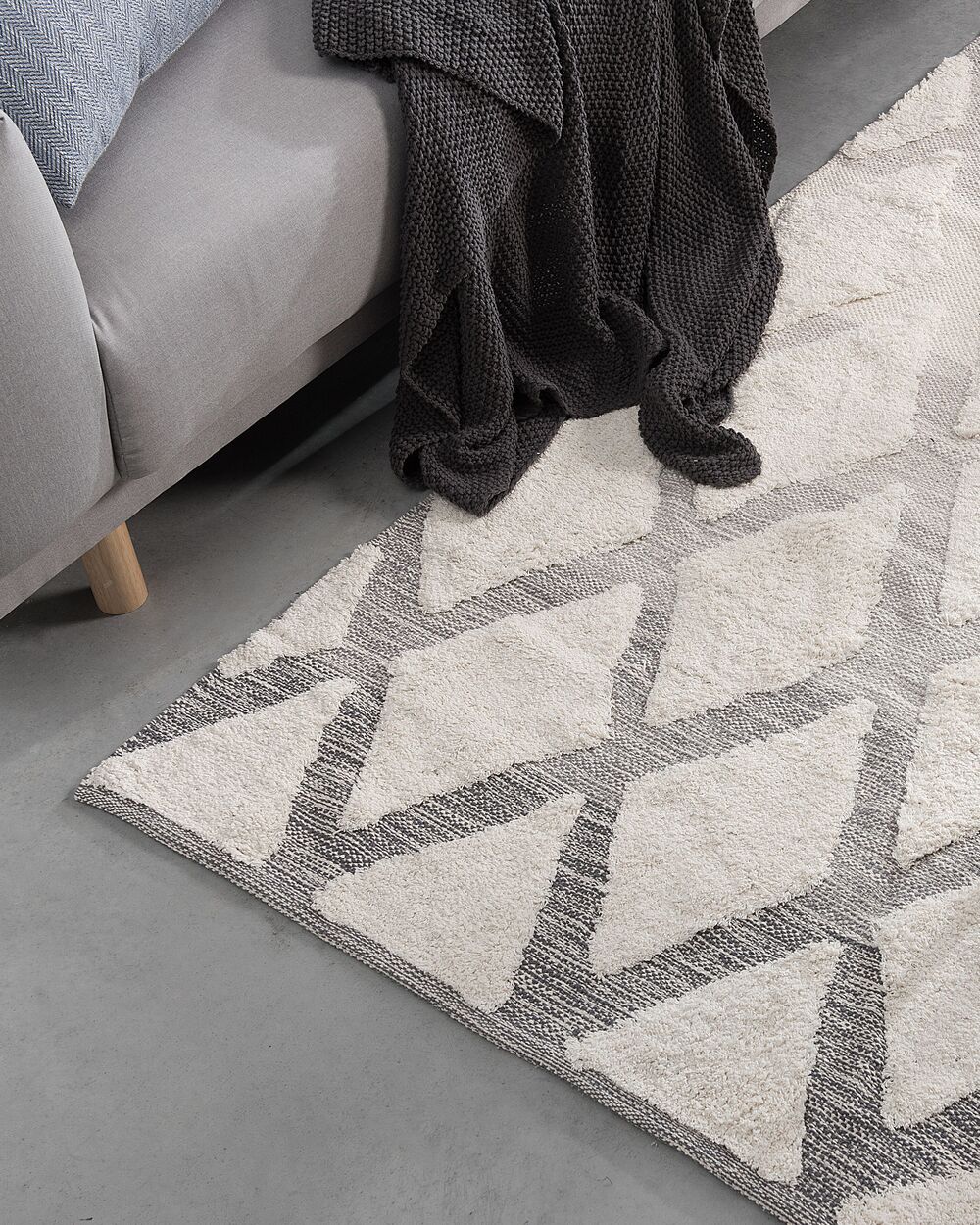 Tappeto PENDIK Beige chiaro 140 x 200 cm Cotone