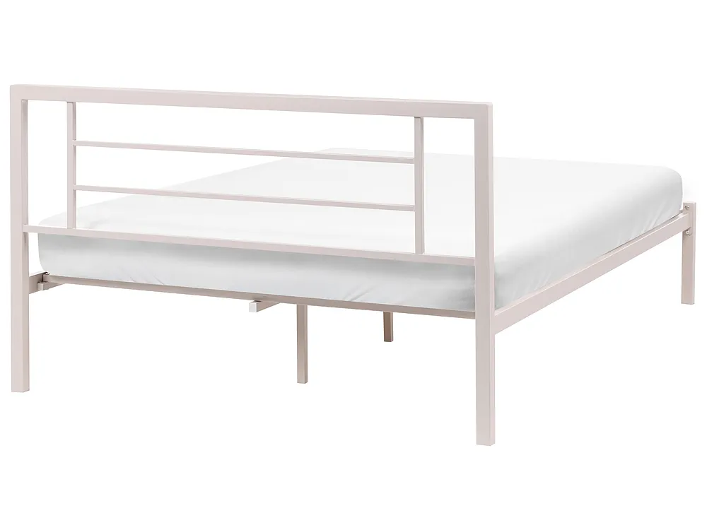 Łóżko Metal CUSSET 120 x 200 cm Jasnobeżowy_1162058