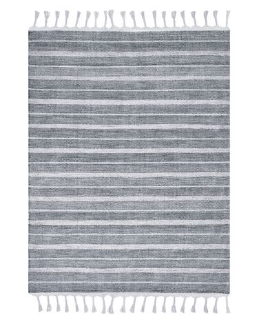 Tappeto grigio chiaro e bianco 140 x 200 cm BADEMLI