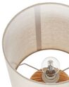 Ceramic Table Lamp White and Light Wood ALZEYA_822439