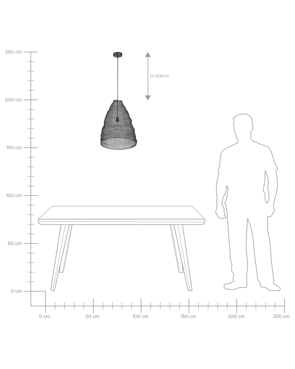 Hängelampe PARBATI Metall Schwarz_867866