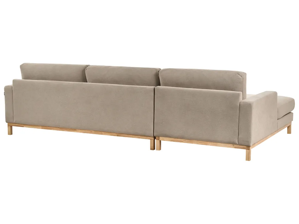 Corner Sofa 4 Seater SIGGARD Fabric Taupe Right Hand_944882