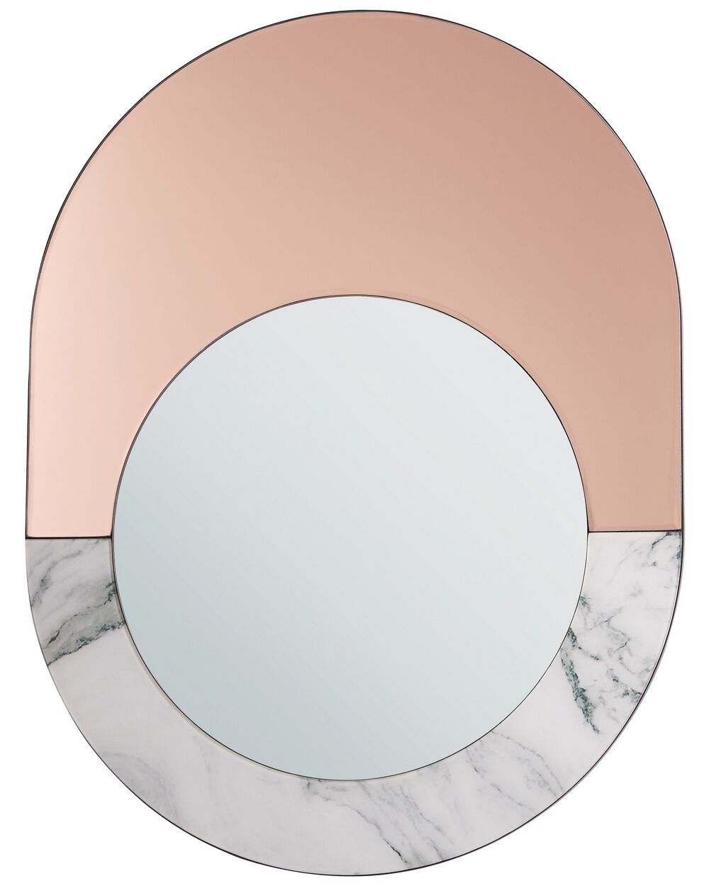 Wandspiegel RETY 50 cm 65 cm Stein Roségold