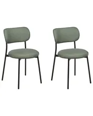 Set di 2 sedie da pranzo CASEY Tessuto Verde scuro_884560