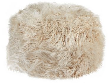 Faux Fur Pouffe Light Beige TUKKI