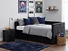 Daybed with Storage MARRAY Velvet Black 90 x 200 cm (EU Single)