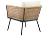 Set bistro in rattan color naturale e cuscini bianchi GARGANO_856501