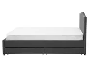 Bett mit Schubladen MONTPELLIER Stoff Dunkelgrau 160 x 200 cm_708780