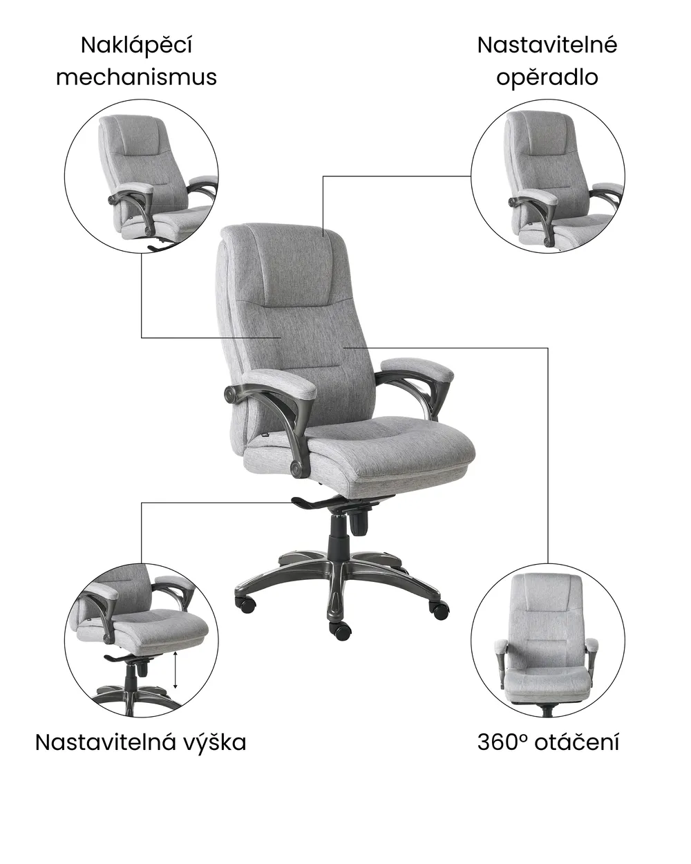Kancelářské křeslo MAGNUS Len Šedá_1071104