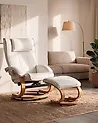 Sillón de masaje MAJESTIC con reposapiés Piel sintética Blanco