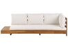 Left Hand 5 Seater Acacia Wood Garden Corner Sofa Set White MARETTIMO_776436