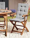 Set of 2 Garden Chairs with Cushions MAUI PREMIUM Acacia Wood Light Grey