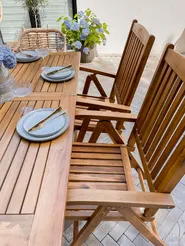Garden Dining Set 6 Seater JAVA Acacia Wood Light Brown_828654