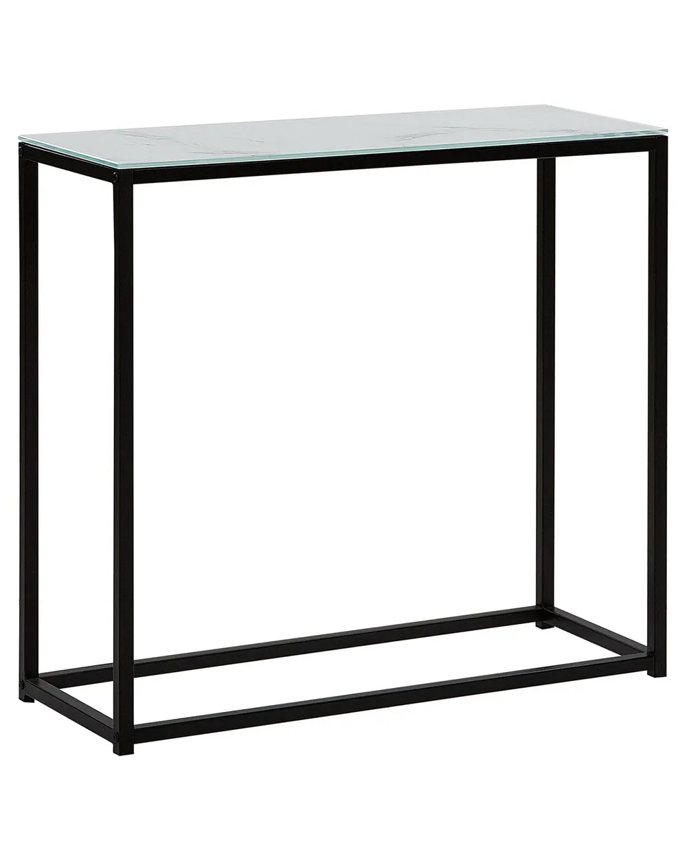 Henn&Hart Consolle Stella – Piano In Finto Marmo, Base In Metallo, Nero/Bianco, Larghezza 91 Cm