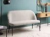 Dining Bench 2 Seater OSBY Fabric Light Grey